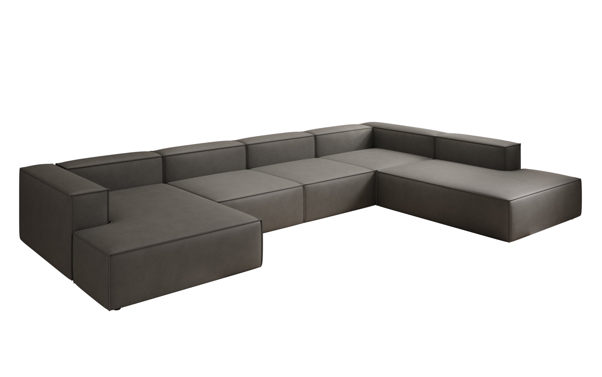 Designer Sofa Lesley U XXL in Echtleder