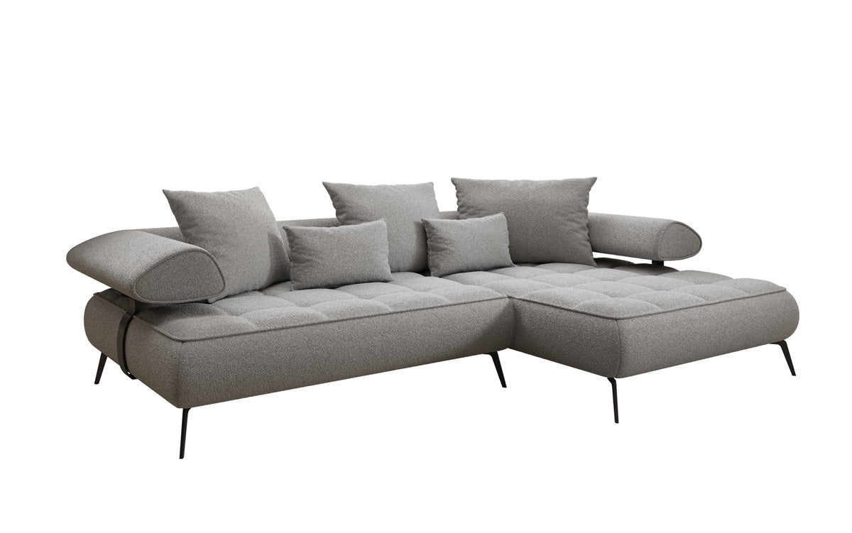 Designer Sofa Sydney L II Bouclé mit elektrischer Schlaffunktion