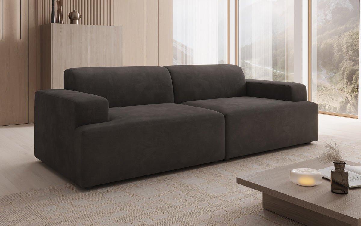 Designer 3 Sitzer Sofa Monza in Samt