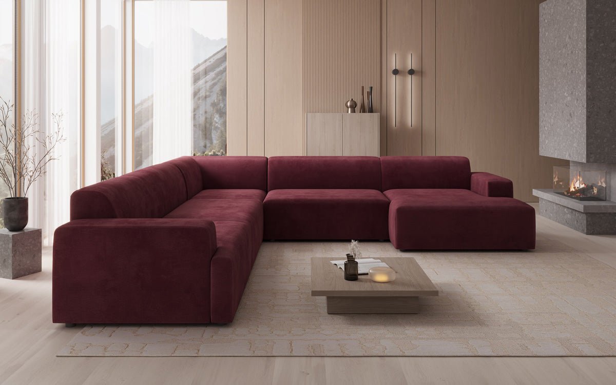 Designer Sofa Monza Wohnlandschaft U XXL in Samt