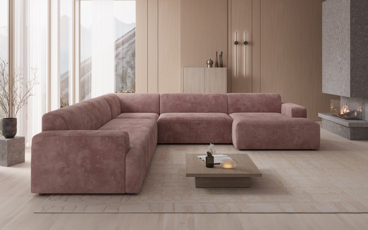 Designer Sofa Monza Wohnlandschaft U XXL in Cord