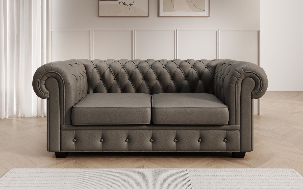 Chesterfield 2 Sitzer Sofa Royal in Echtleder