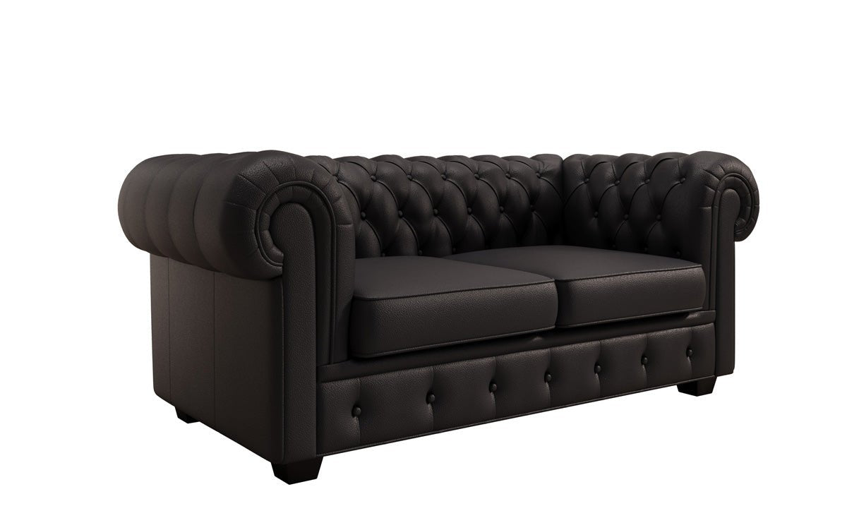 Chesterfield 2 Sitzer Sofa Royal in Echtleder
