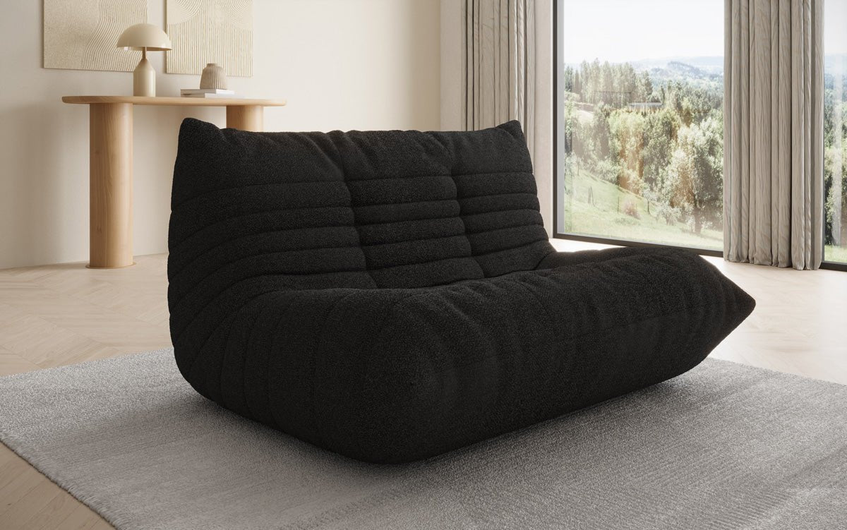Designer 2 Sitzer Sofa Calmo in Teddy Bouclé