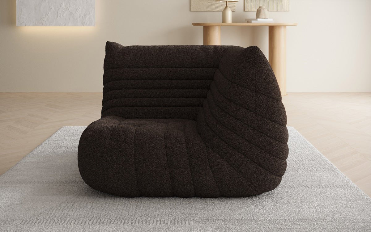Designer Eckmodul Sofa-Sessel Calmo in Teddy Bouclé
