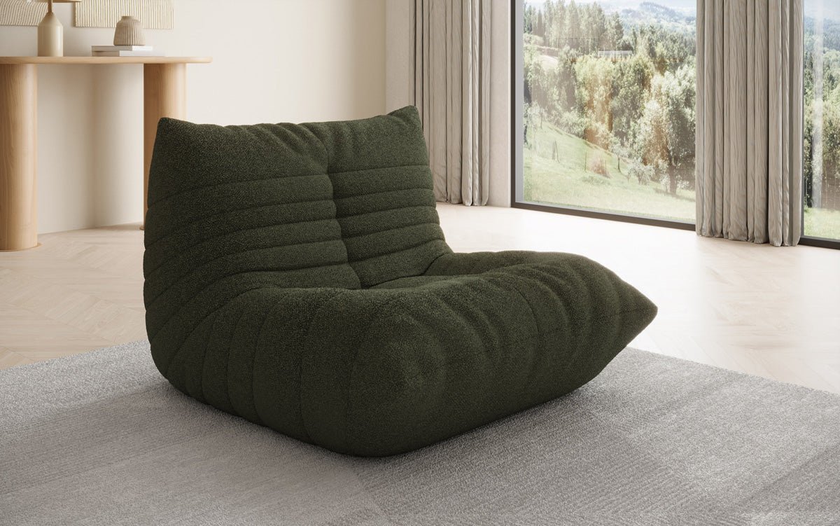 Designer Sofa-Sessel Calmo in Teddy Bouclé
