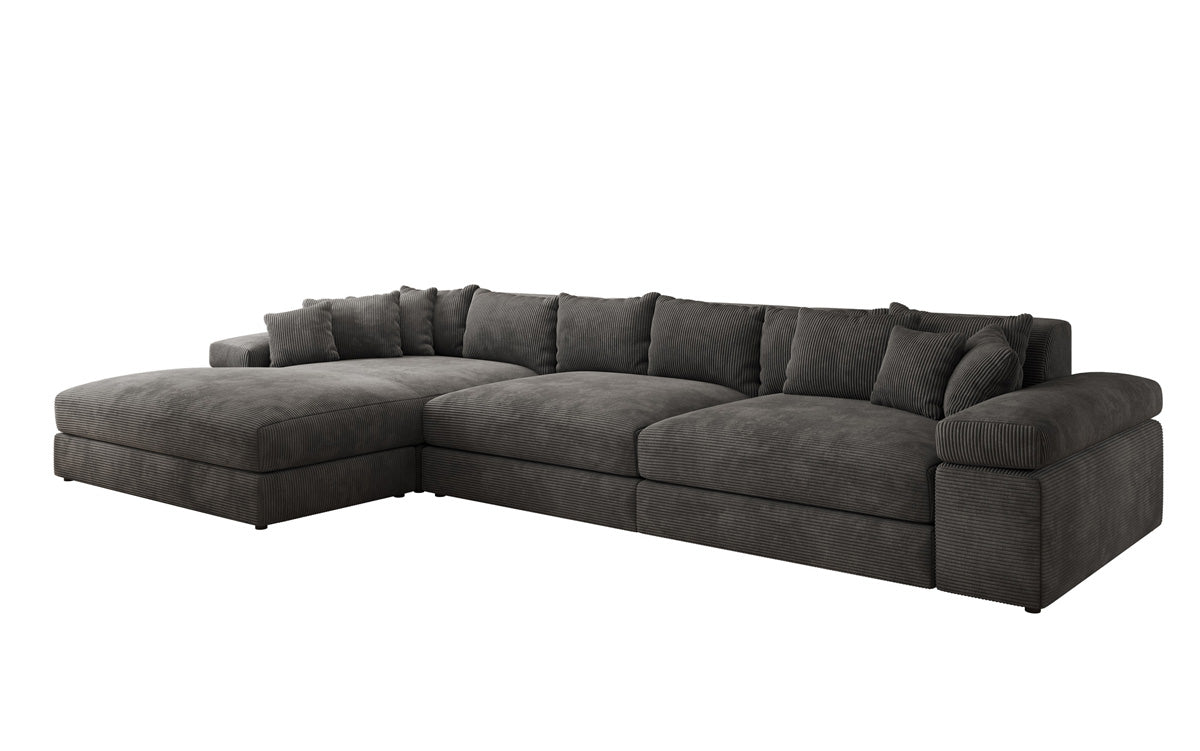 Designer Sofa Bernardo L Maxi mit breiter Ottomane in Cord