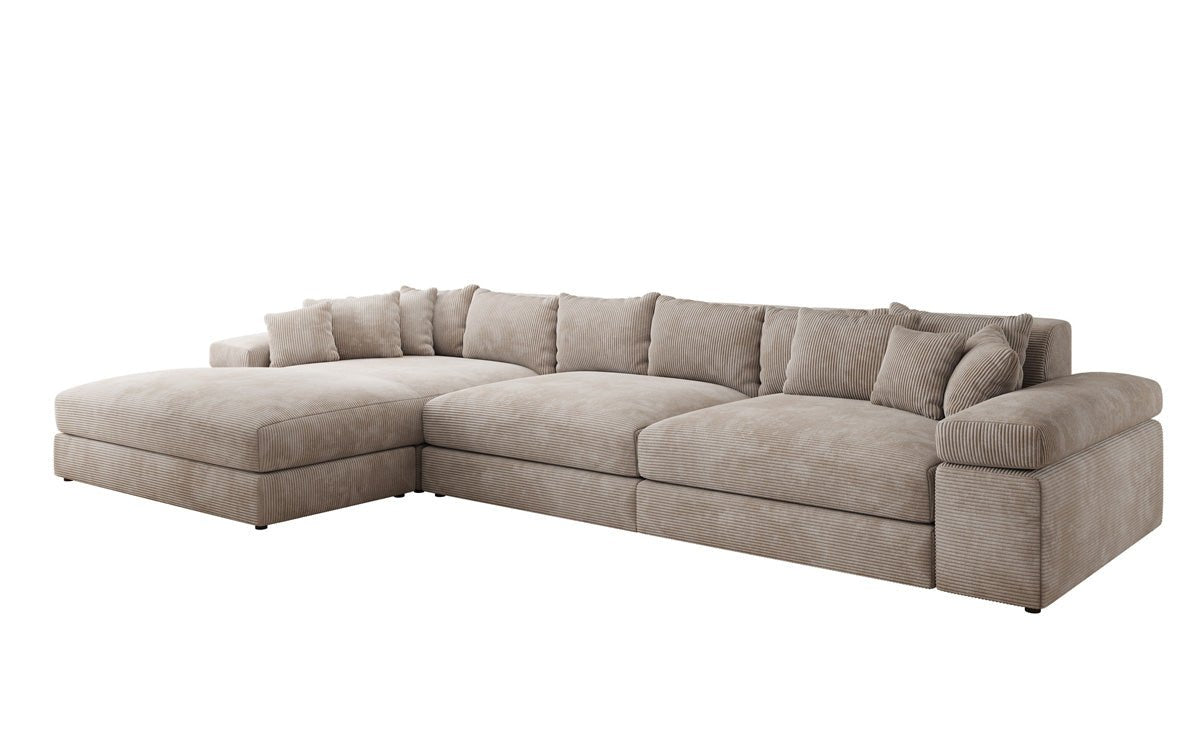 Designer Sofa Bernardo L Maxi mit breiter Ottomane in Cord