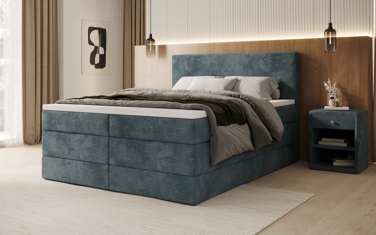 Boxspringbett Noren mit Stauraum in Cord