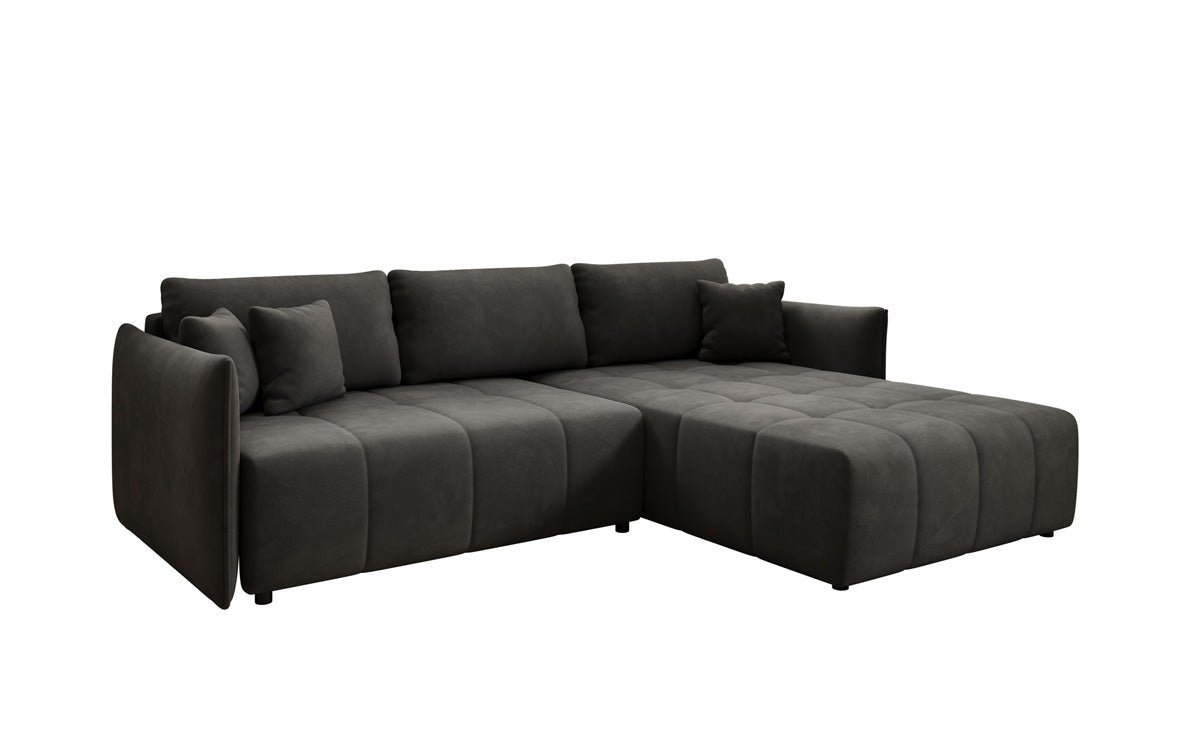 Designer Sofa Velaro L mit Schlaf- und Klappfunktion in Samt