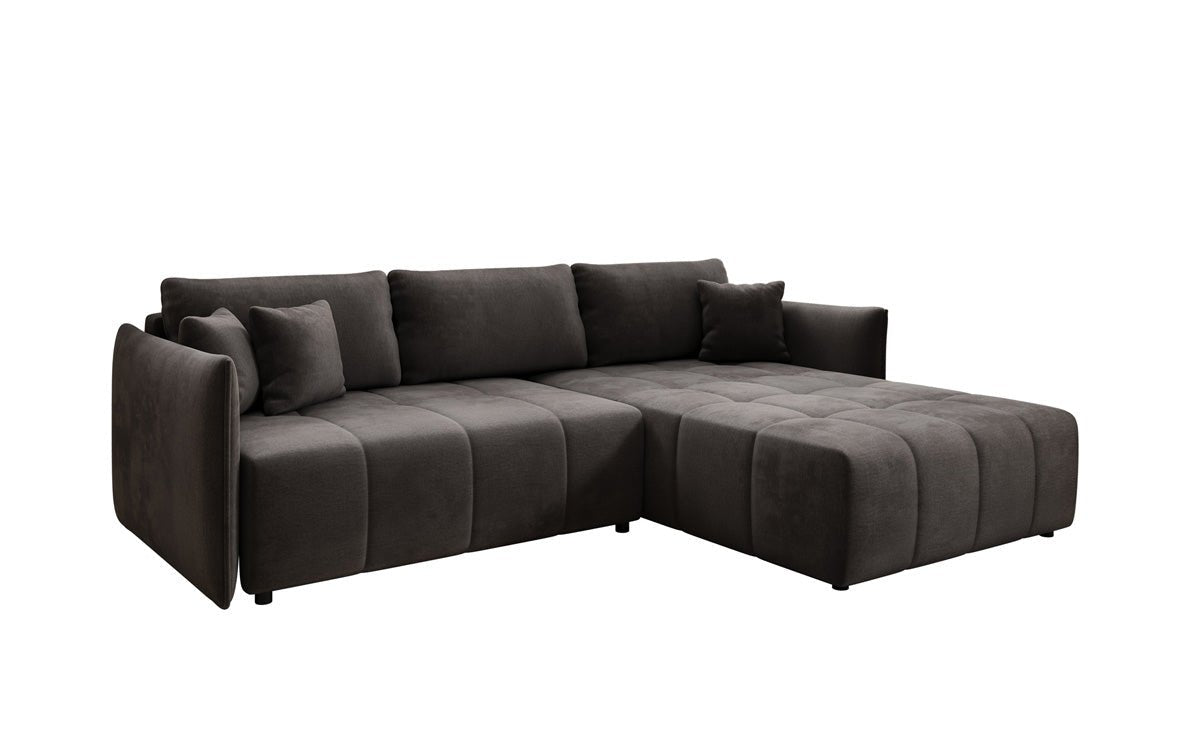 Designer Sofa Velaro L mit Schlaf- und Klappfunktion in Samt