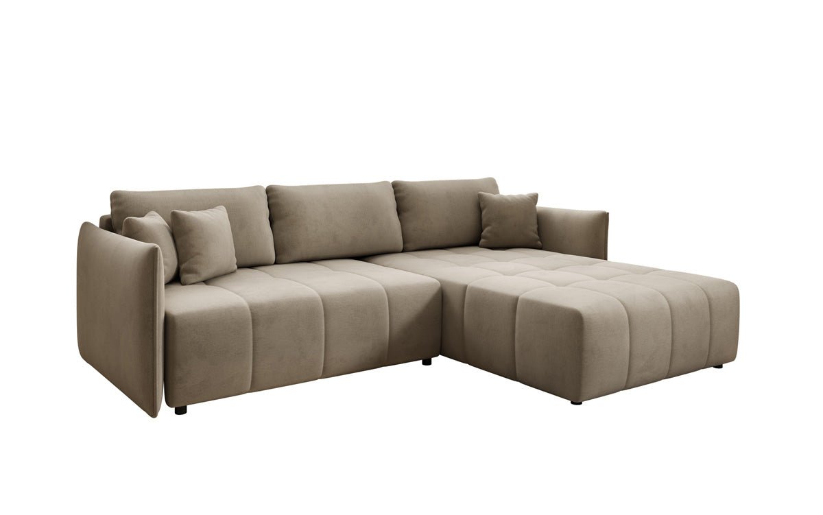 Designer Sofa Velaro L mit Schlaf- und Klappfunktion in Samt