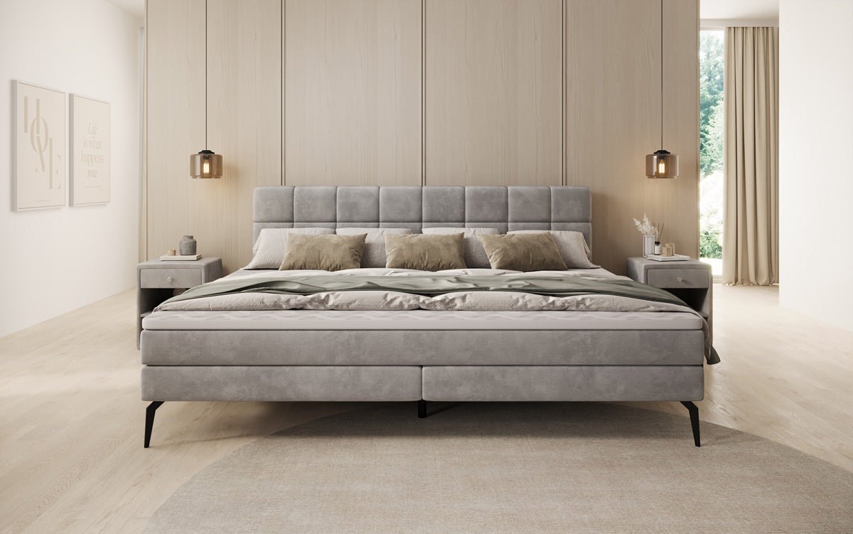 Familien Boxspringbett Savona – 220/240x200 in Samt