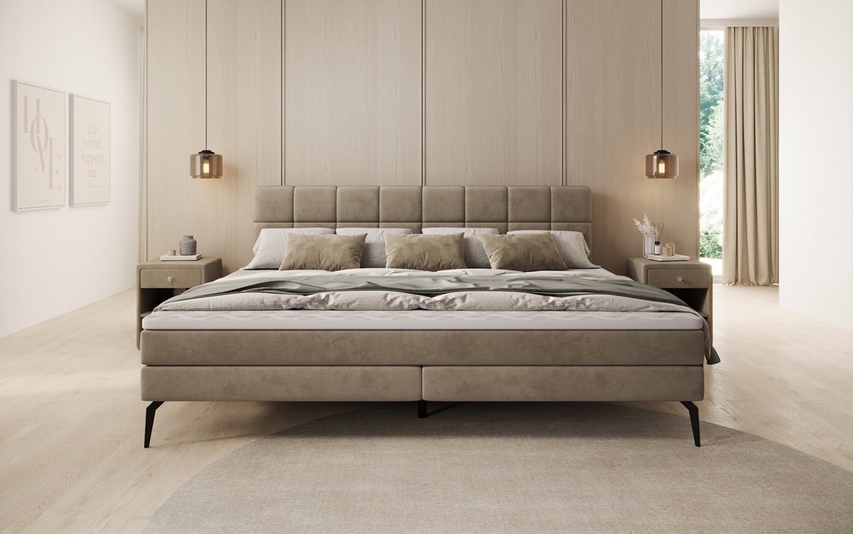 Familien Boxspringbett Savona – 220/240x200 in Samt