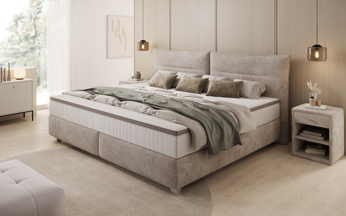 Familien Boxspringbett Aurelio in 220/240x200 in Cord