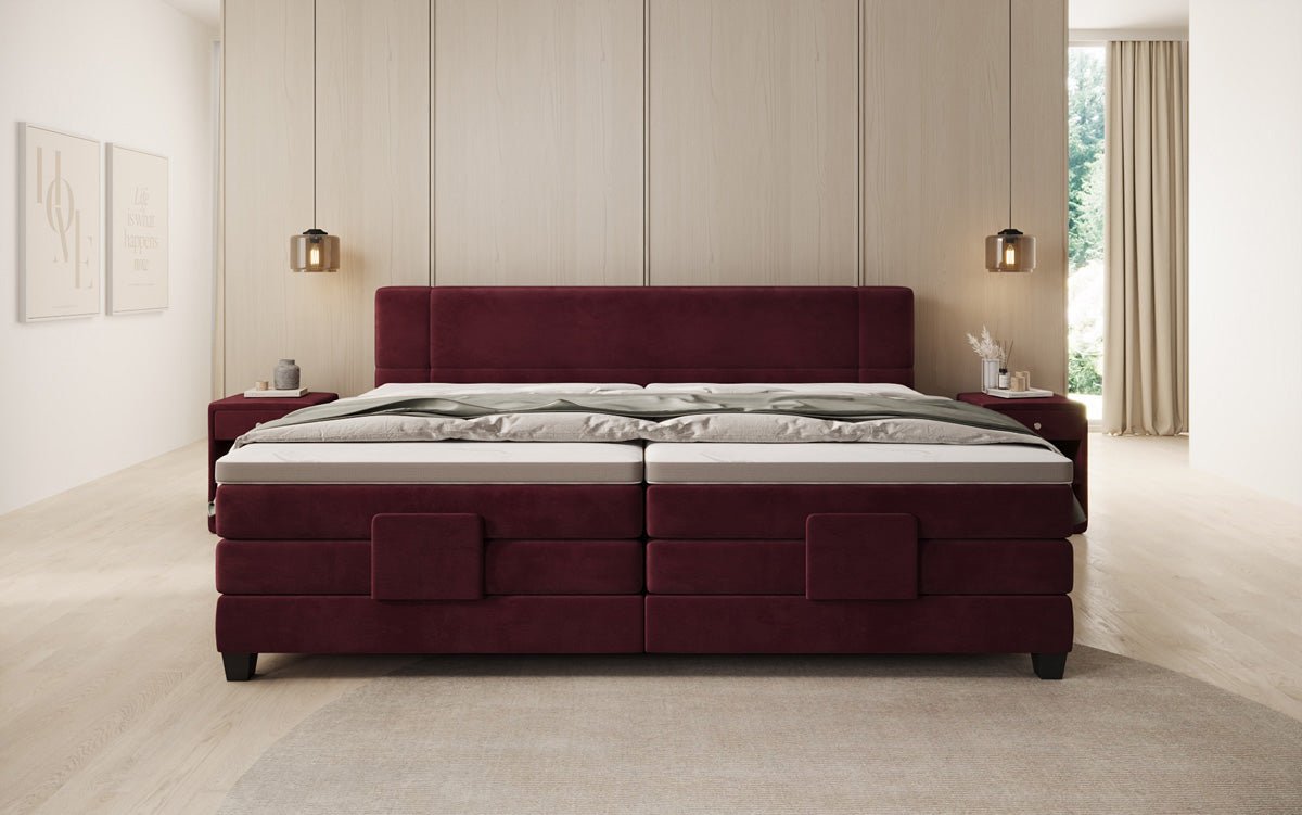 Familien Boxspringbett Noela 220/240x200 elektrisch verstellbar in Samt