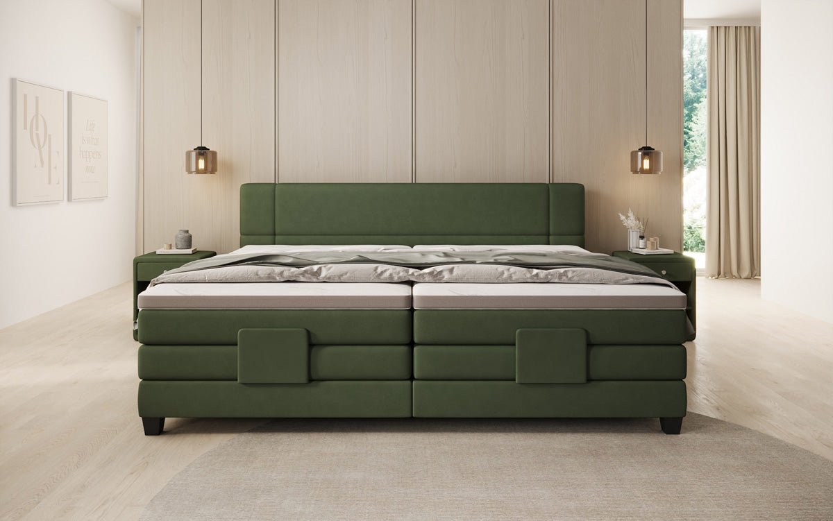 Familien Boxspringbett Noela 220/240x200 elektrisch verstellbar in Stoff