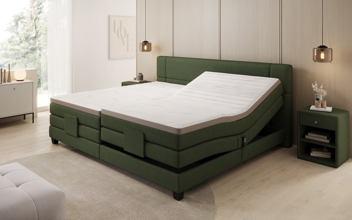 Familien Boxspringbett Noela 220/240x200 elektrisch verstellbar in Stoff