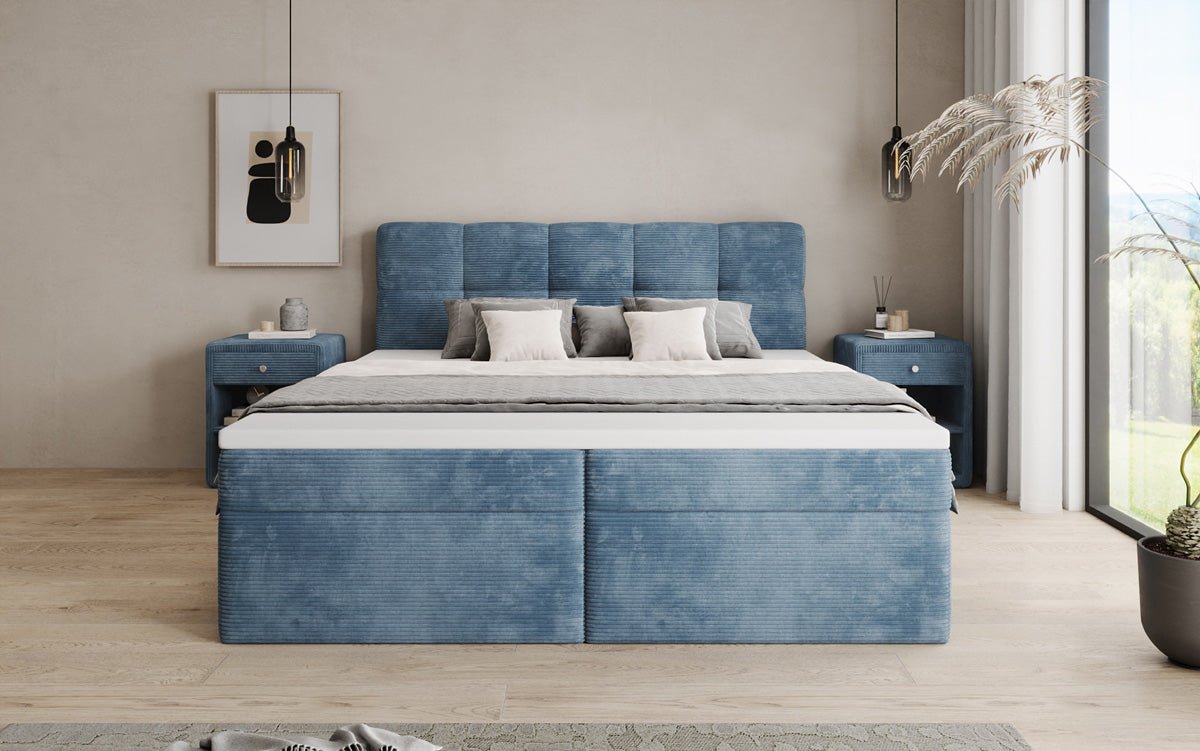 Boxspringbett Cozy II in Cord mit Stauraum