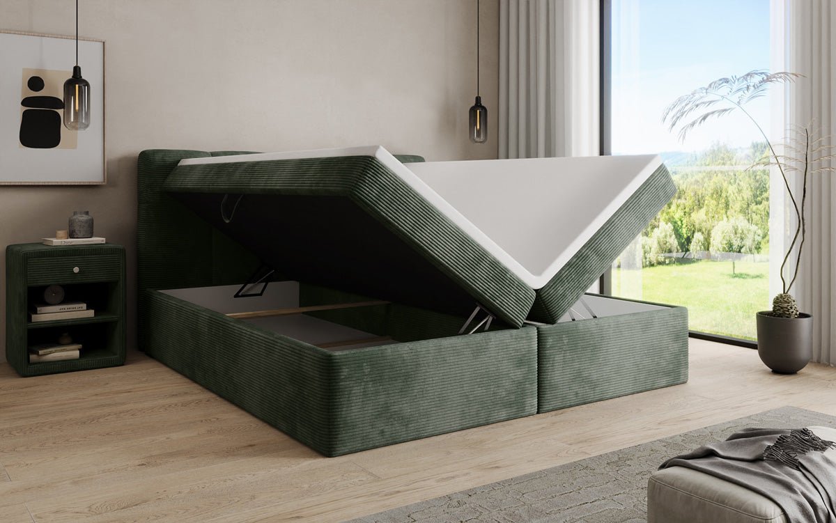 Boxspringbett Cozy II in Cord mit Stauraum