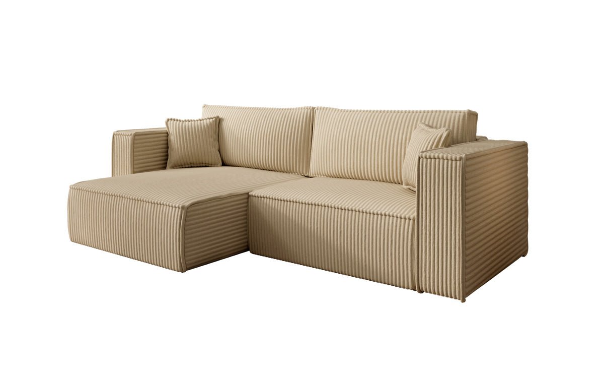 Designer Sofa Paris in breitem Cord mit Schlaf- und Klappfunktion