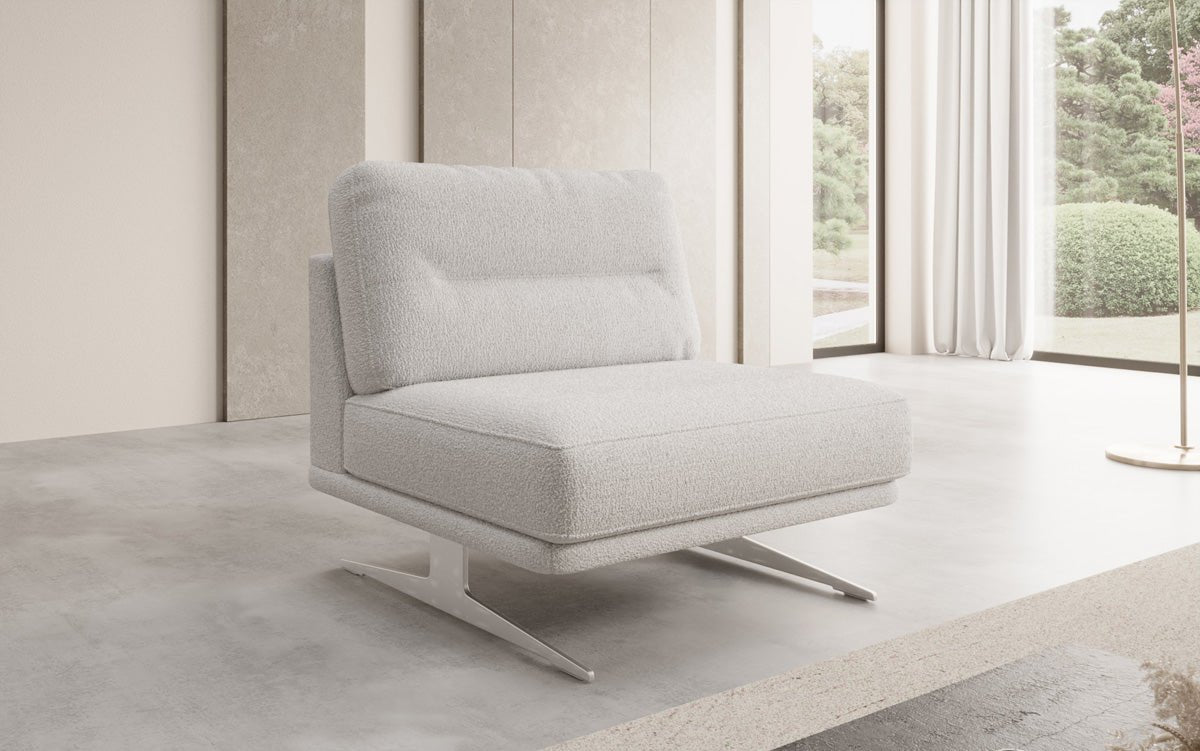 Designer Sofa-Sessel Torino ohne Armlehnen in Bouclé