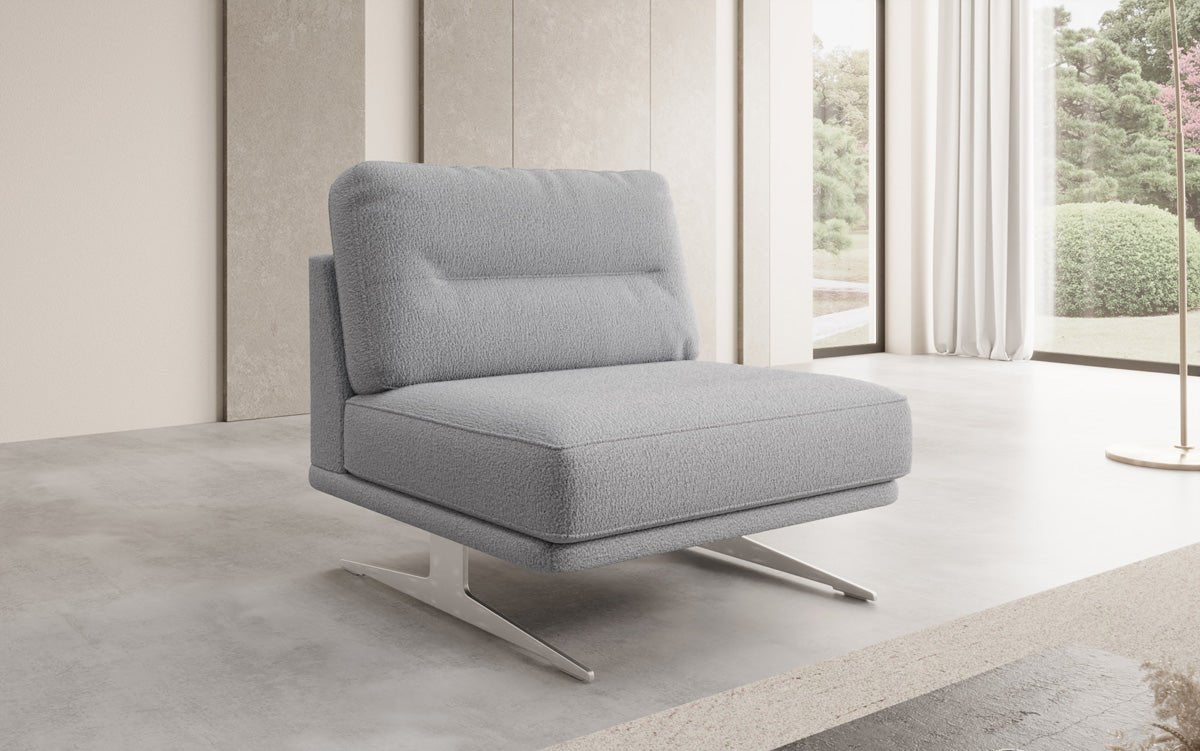Designer Sofa-Sessel Torino ohne Armlehnen in Bouclé