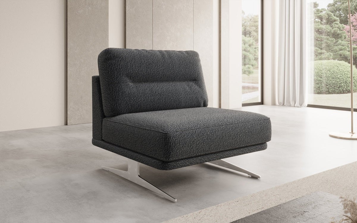 Designer Sofa-Sessel Torino ohne Armlehnen in Bouclé