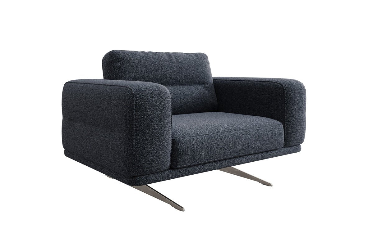 Designer Sofa-Sessel Torino mit Armlehnen in Bouclé