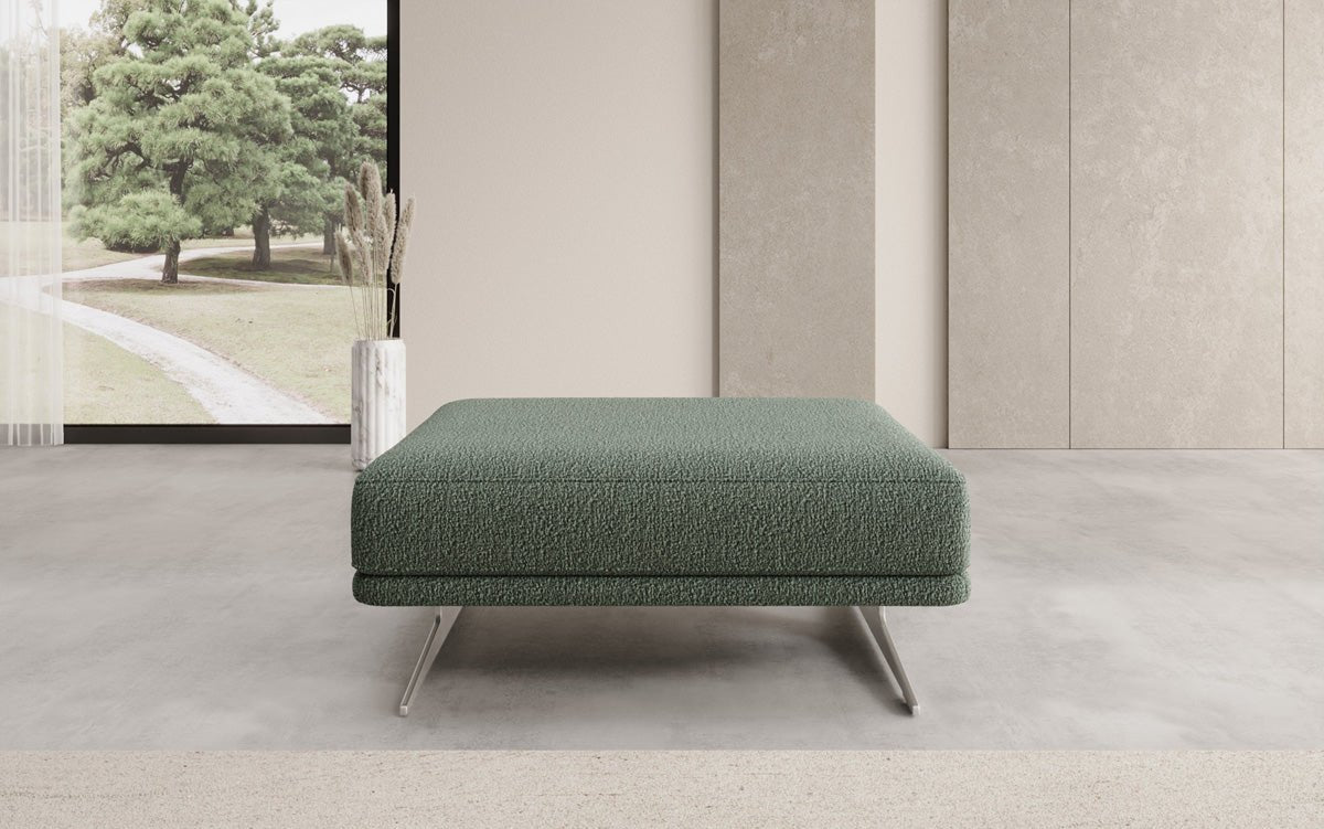 Beistellhocker Torino in Bouclé