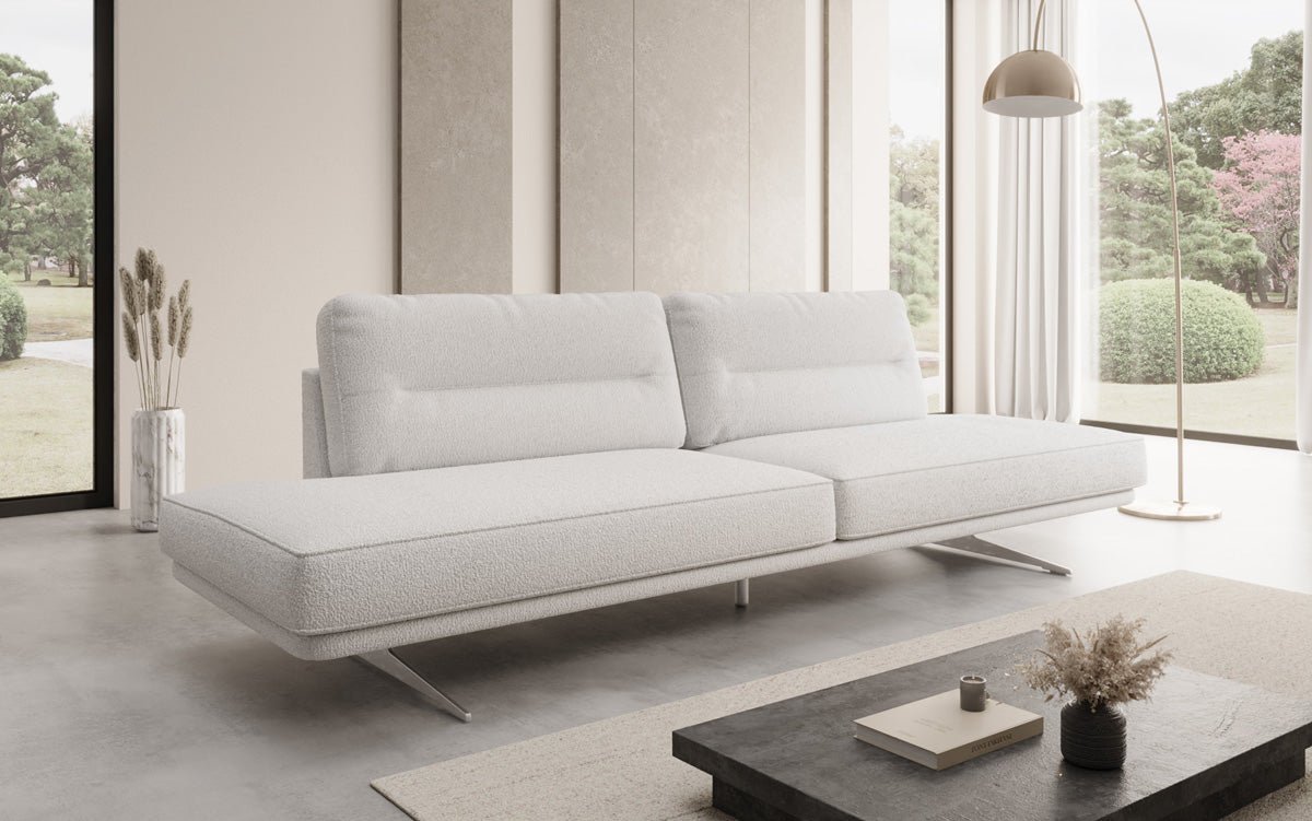 Designer Sofa Torino 3 Sitzer Open in Bouclé