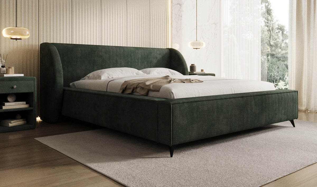 Designer Polsterbett Freya Cord mit Stauraum