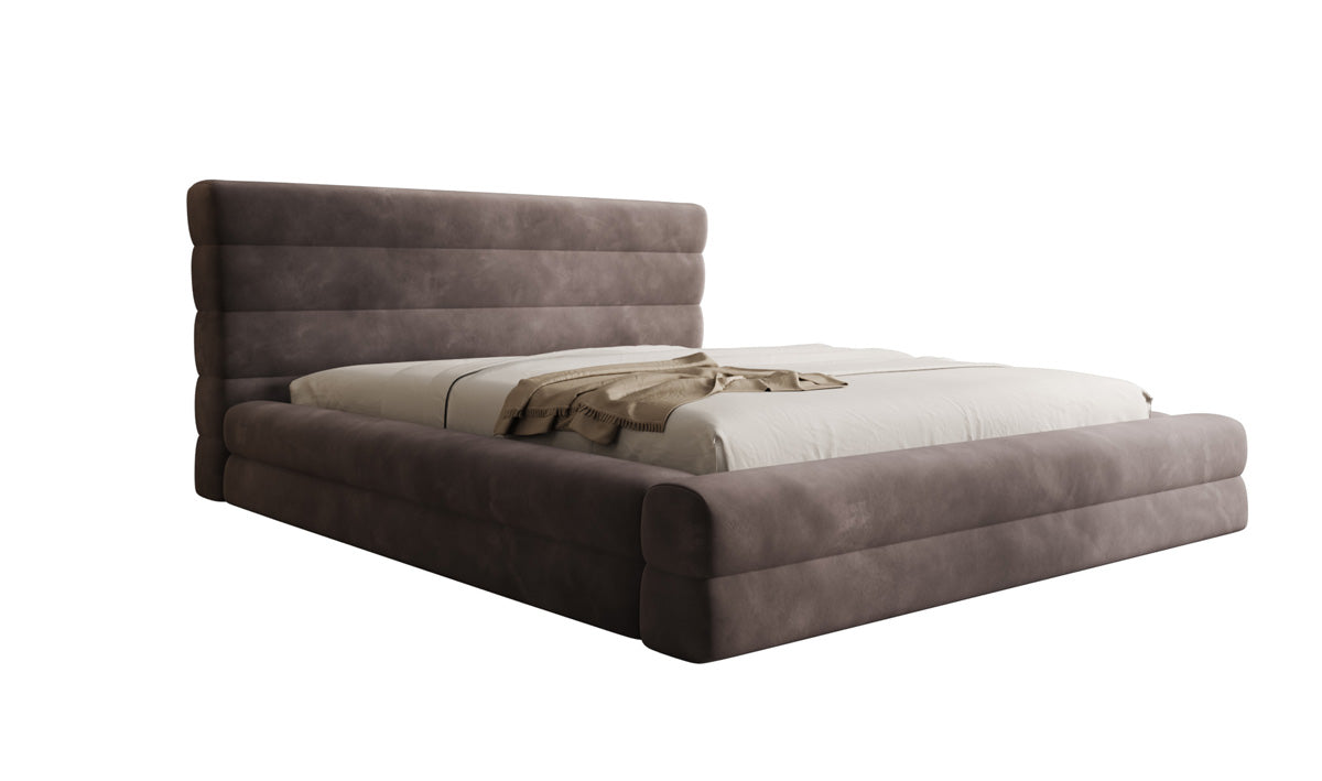Designer Polsterbett Maren in Samt mit Stauraum