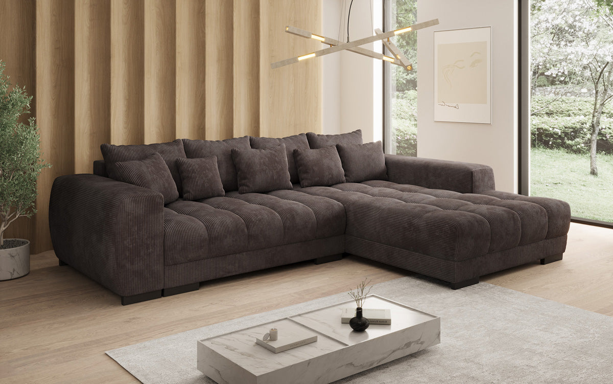 Designer Sofa Balu mit Schlaffunktion und Stauraum in Cord