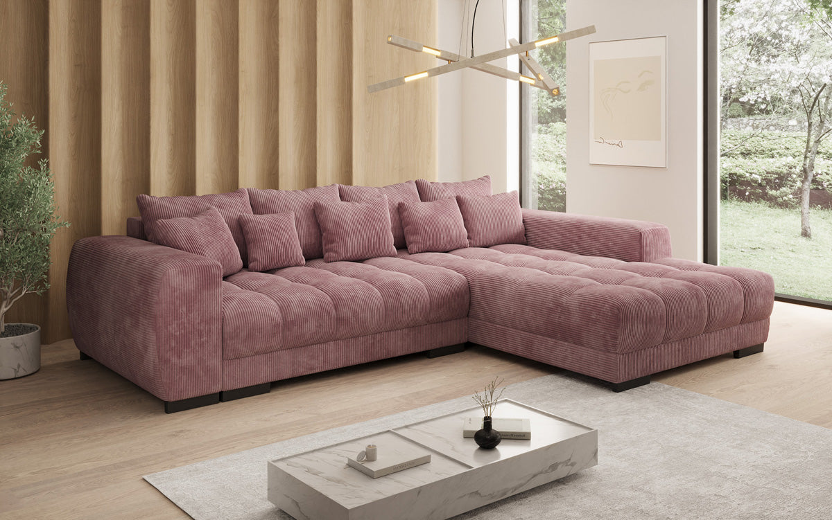 Designer Sofa Balu mit Schlaffunktion und Stauraum in Cord