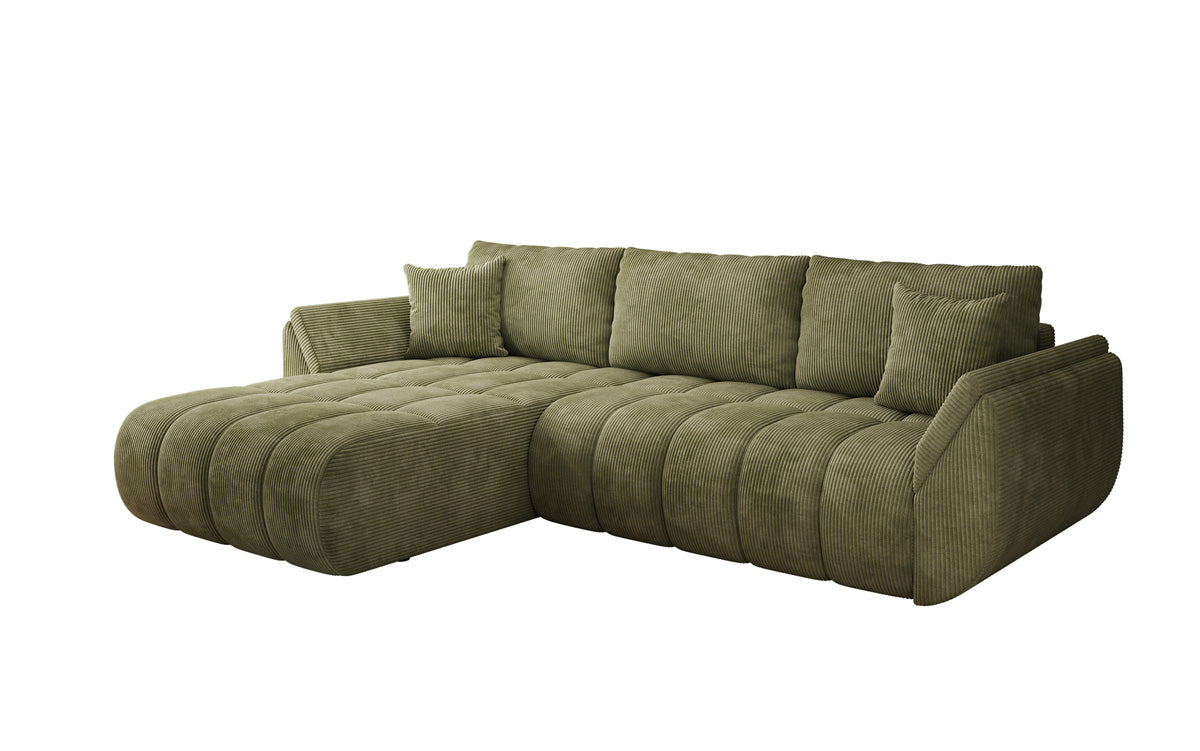 Designer Sofa Lenoa L mit Schlaffunktion und Stauraum in Cord