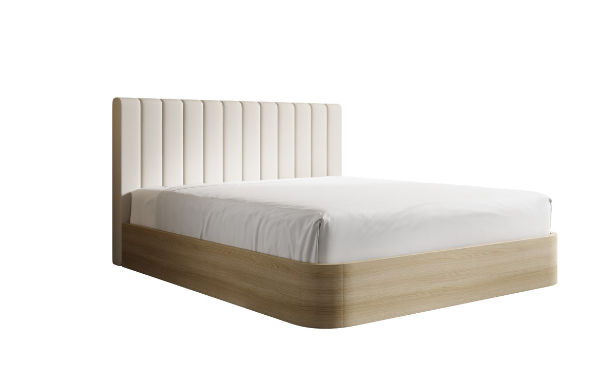 Designer Polsterbett Fiore Linea in Stoff mit Stauraum