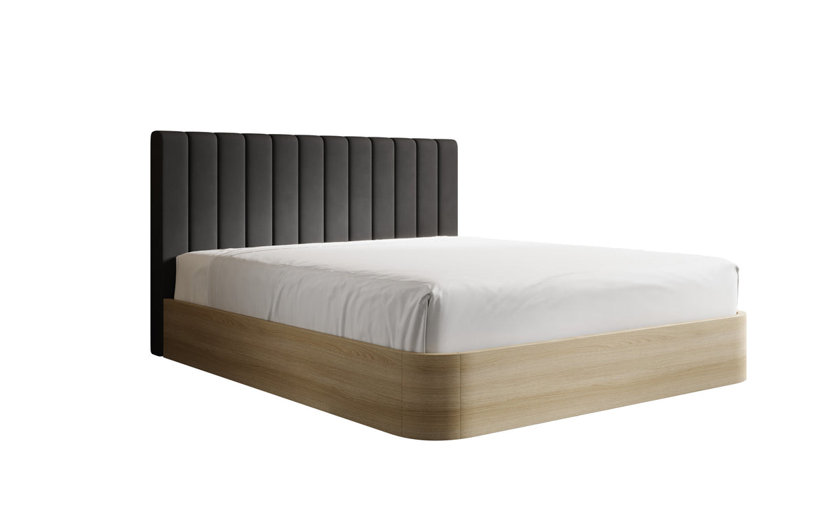 Designer Polsterbett Fiore Linea in Stoff mit Stauraum