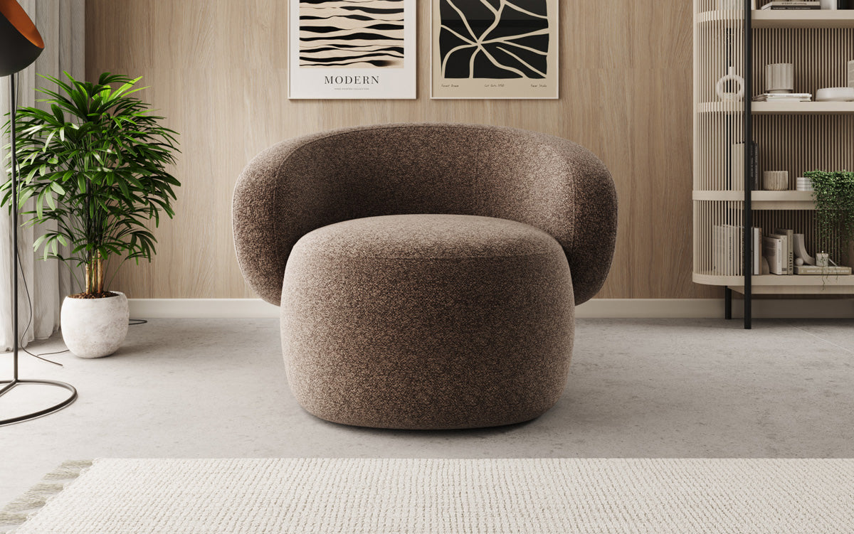 Designer Sofa-Sessel Kai in Strukturstoff - 360°-Drehfunktion
