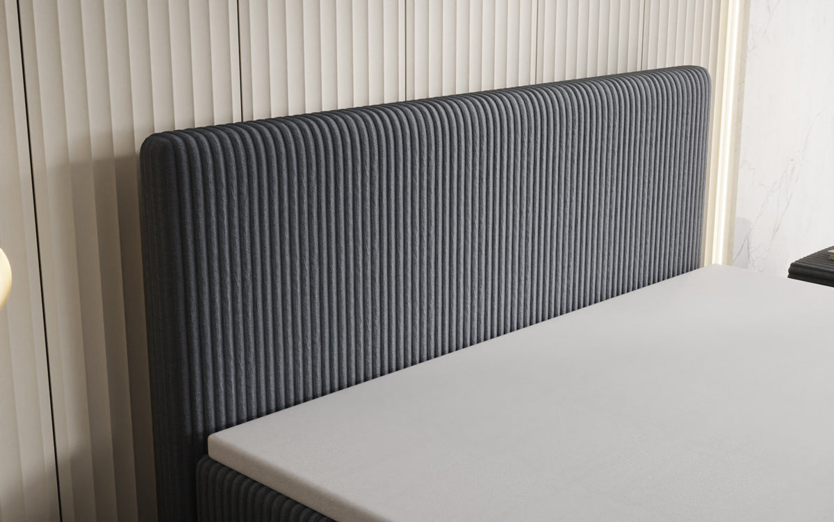Boxspringbett Kubo in Cord mit Stauraum