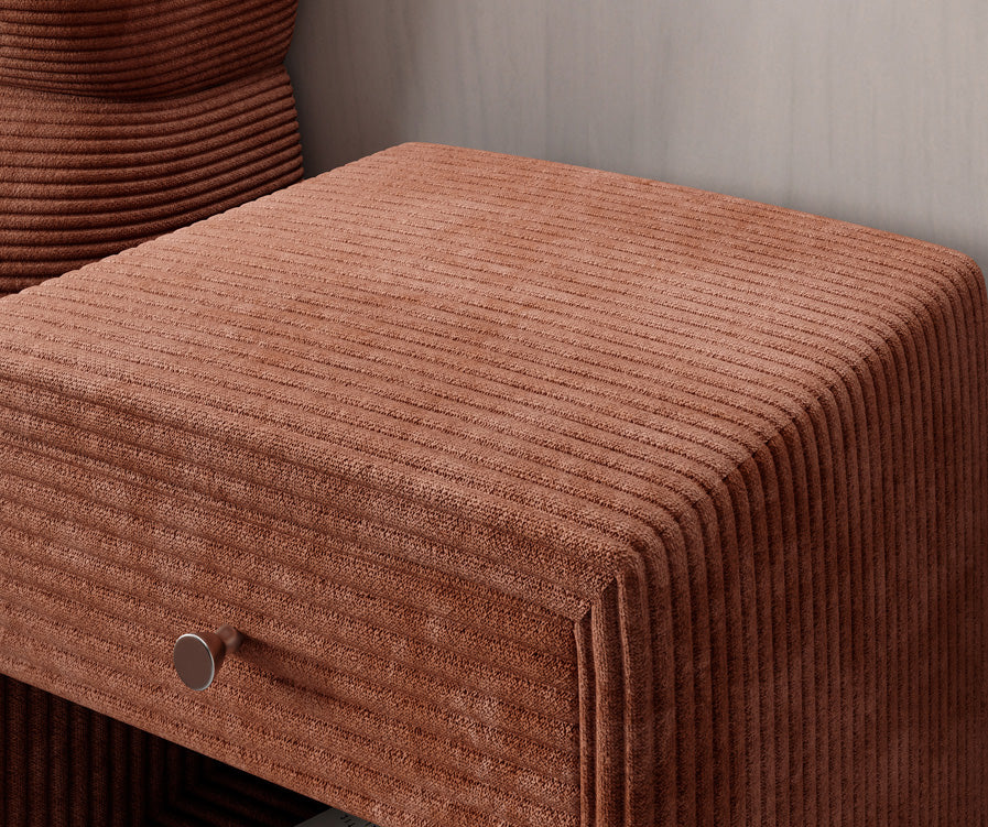 Designer Nachttisch Amy in Cord