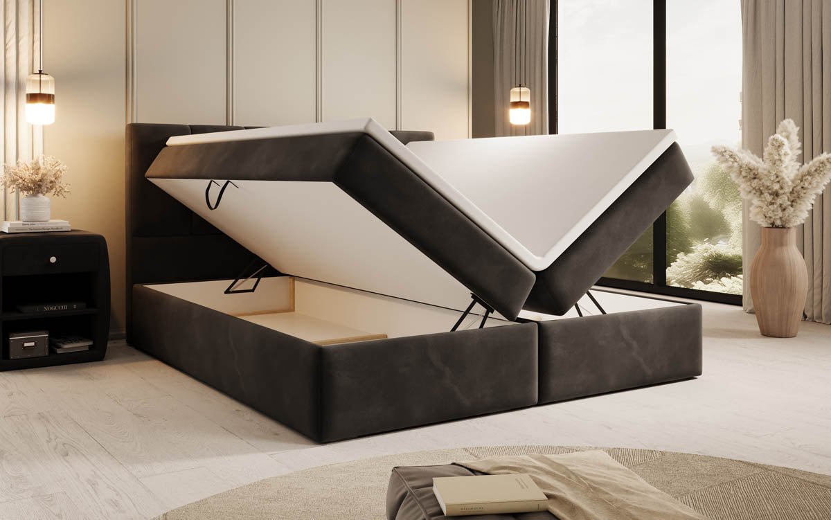 Boxspringbett Aurelia Samt mit Stauraum