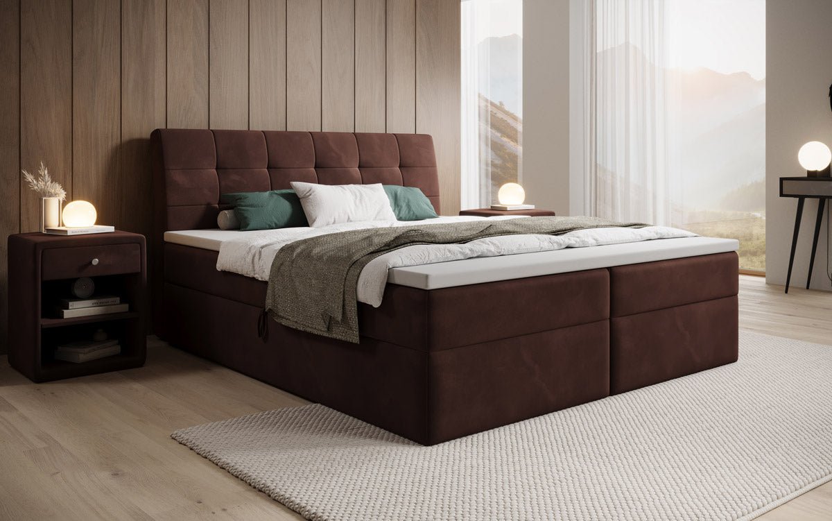 Boxspringbett Amalia Samt mit Stauraum