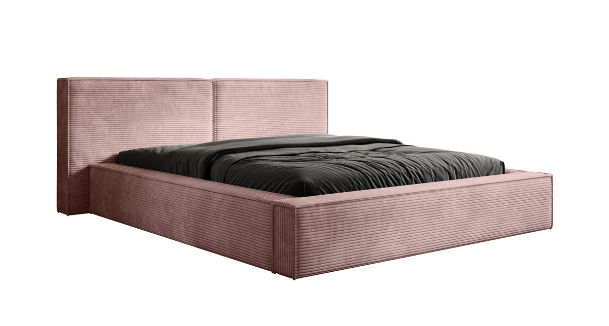 Designer Polsterbett Ophelia in Cord mit Stauraum