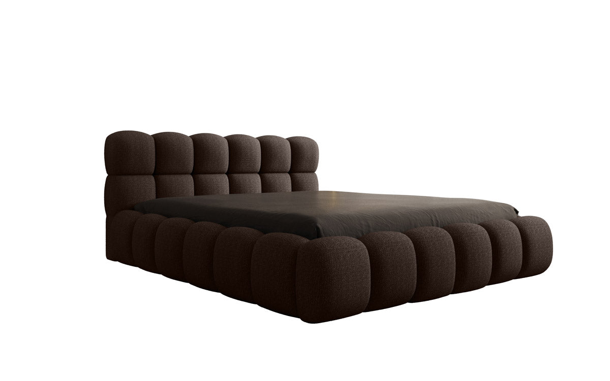 Designer Boston Bouclé upholstered bed with storage