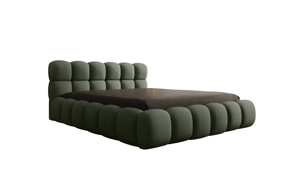 Designer Boston Bouclé upholstered bed with storage