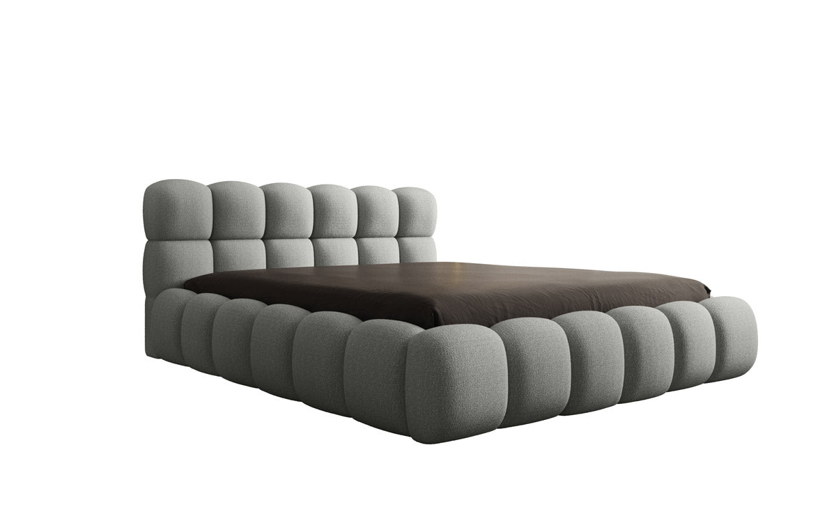 Designer Boston Bouclé upholstered bed with storage