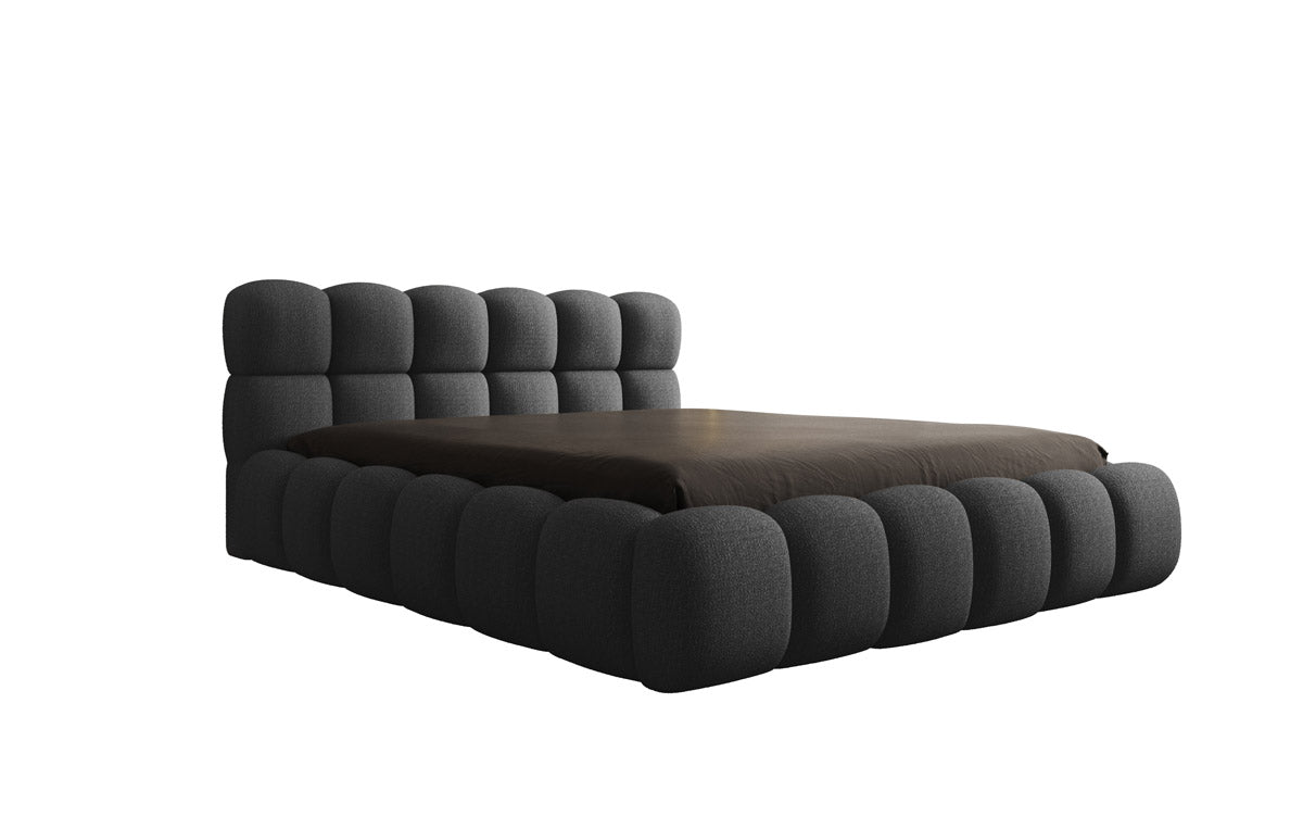 Designer Boston Bouclé upholstered bed with storage