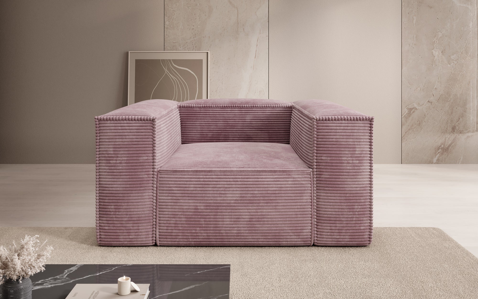 Designer Sofa-Sessel Lesley in Cord