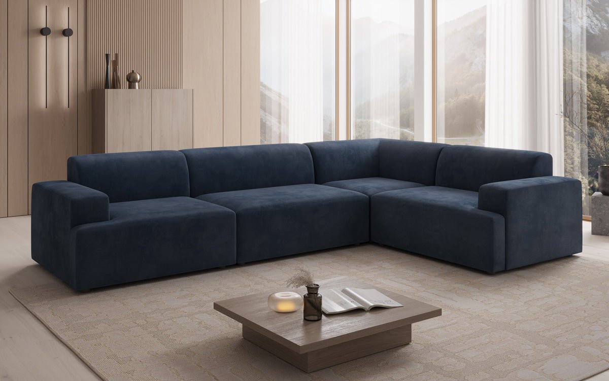 Designer Sofa Monza Wohnlandschaft L in Samt